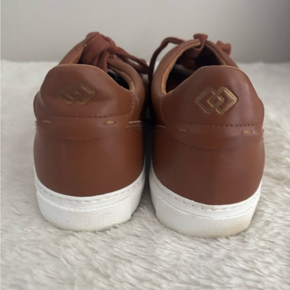 ASOS DESIGN lace up sneakers in tan faux leather Size 9 - Picture 5 of 11